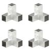 vidaXL stolpebeslag Y-form 4 stk. 71x71 mm galvaniseret metal