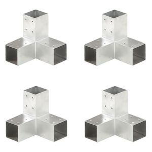 vidaXL stolpebeslag Y-form 4 stk. 71x71 mm galvaniseret metal