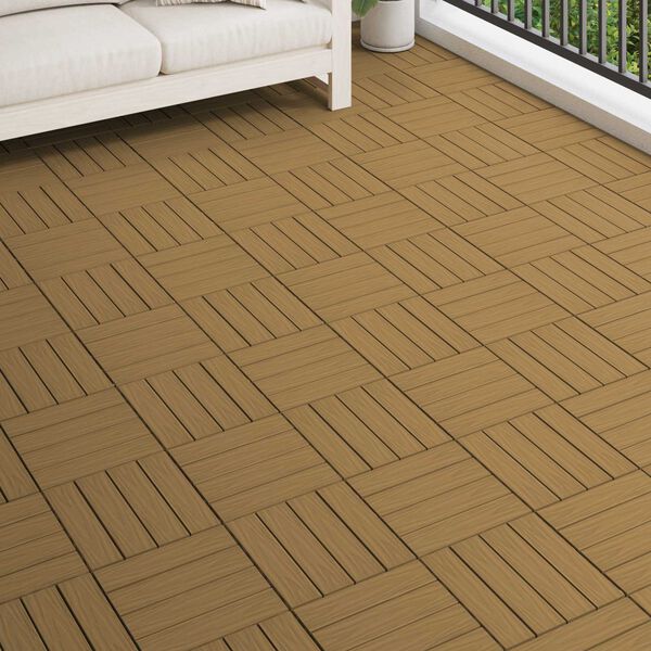 vidaXL Terrasse Flise 3D-design 11 pcs Teaktr&aelig; 30 x 30 cm WPC