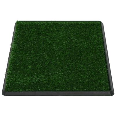 vidaXL kæledyrstoilet med bakke og kunstgræs grøn 76x51x3 cm
