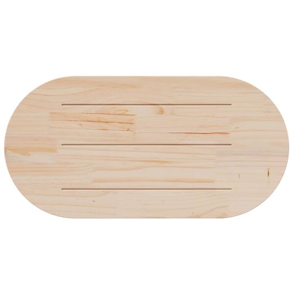 vidaXL bordplade 110x55x2,5 cm massivt træ fyrretræ oval