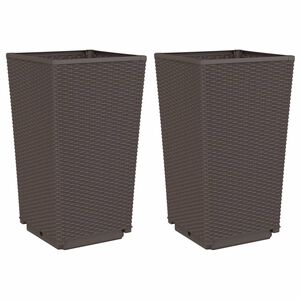 vidaXL plantekurve 2 stk. 32,5x32,5x57 cm PP brun