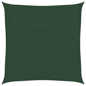 vidaXL solsejl 2,5x2,5 m 160 g/m&sup2; HDPE m&oslash;rkegr&oslash;n