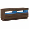 vidaXL tv-bord med LED-lys 100x35x40 cm brun eg