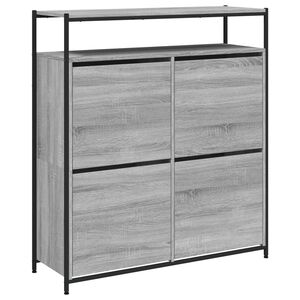 vidaXL skoskab med 4 vippeskuffer 100x34x112 cm gr&aring; sonoma-eg