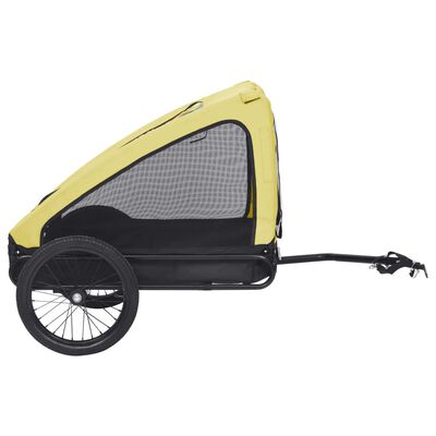 vidaXL cykeltrailer til kæledyr gul og sort