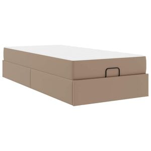 vidaXL Sengeramme med madras Andet 2 stk. Gyldenbrun PVC