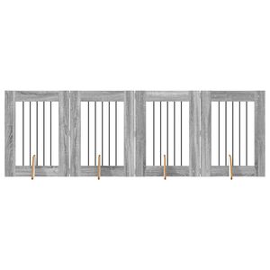 vidaXL Hundehegn med stativer 4 pcs Gr&aring; sonoma-eg 60 x 80 cm