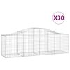 vidaXL buede gabionkurve 30 stk. 200x50x60/80 cm galvaniseret jern