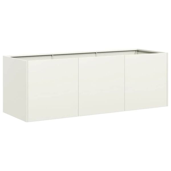 vidaXL plantekasse hvid 120x40x40 cm koldvalset st&aring;l