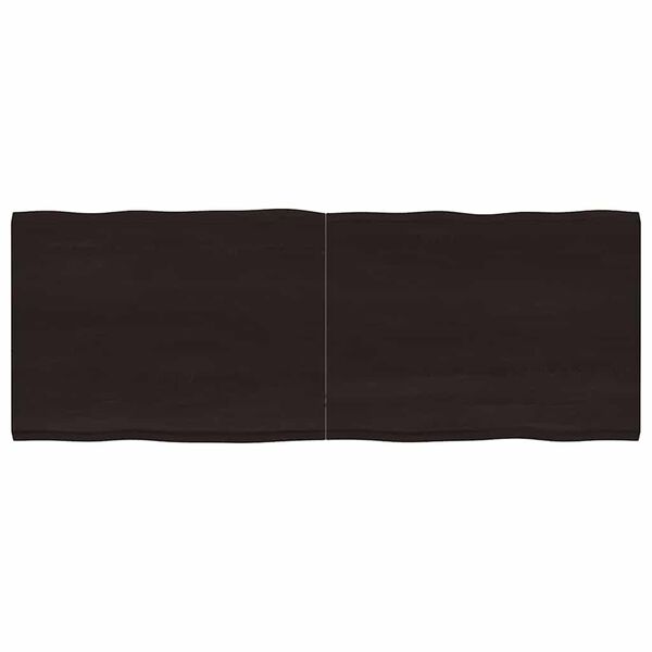 vidaXL bordplade 160x60x(2-4) cm naturlig kant behandlet tr&aelig; m&oslash;rkebrun