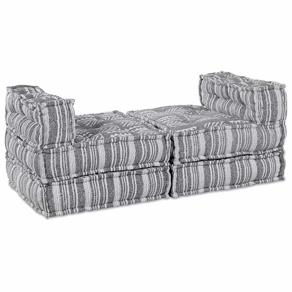 vidaXL Modulsofa 4 pcs Grå Print Stof