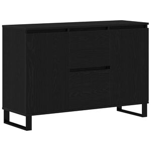 vidaXL Sideboard med skuffe Sort eg 101,5 x 35 x 70 cm Konstrueret tr&aelig;
