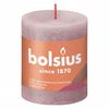 Bolsius rustikke s&oslash;jlestearinlys Shine 4 stk. 80x68 mm gammelrosa