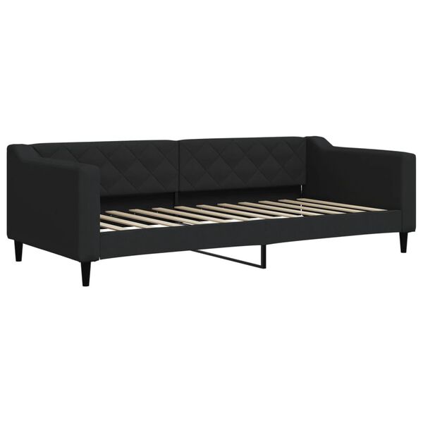 vidaXL daybed med udtr&aelig;k og madras 90x200 cm stof sort