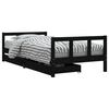 vidaXL sengeramme til juniorseng m. skuffer 90x190 cm massivt fyr sort