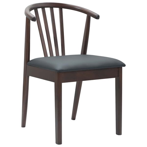 vidaXL Spisestuestol 2 pcs Lys brun og sort Solid gummitr&aelig;