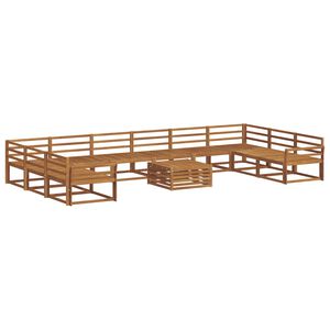 vidaXL Udend&oslash;rs sofagruppe 11 pcs Naturfarvet Massivt Akacietr&aelig;