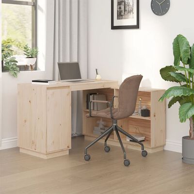 vidaXL skrivebord 110x50x75 cm massivt fyrretræ