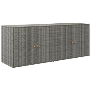 vidaXL opbevaringsskab til haven 198x55,5x80 cm polyrattan grå