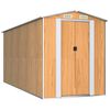 vidaXL haveskur 192x440x223 cm galvaniseret st&aring;l lysebrun