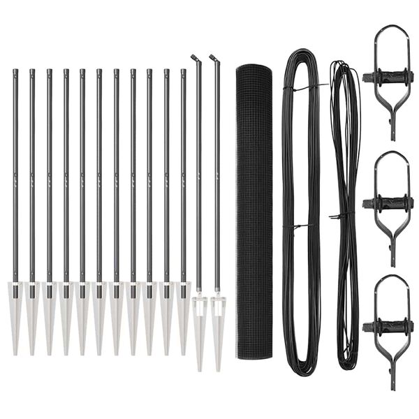 vidaXL Hegnsp&aelig;l Gr&aring; 25 x 1,4 m (19 x 19 mm mesh) St&aring;l og PVC