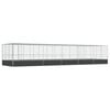 vidaXL voliere med udvidelse 1139x307x212 cm st&aring;l s&oslash;lvfarvet
