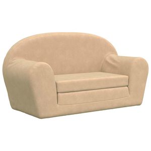 vidaXL 2-personers sofa til b&oslash;rn bl&oslash;dt plys cremefarvet