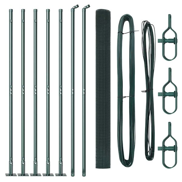 vidaXL Hegnsp&aelig;l Gr&oslash;n 10 x 1,4 m (19 x 19 mm net) St&aring;l og PVC