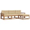 vidaXL Udend&oslash;rs sofagruppe med pude 4 pcs Naturlig og Beige