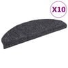 vidaXL trappem&aring;tter selvkl&aelig;bende 10 stk. 65x21x4 cm m&oslash;rkegr&aring; halvrunde store