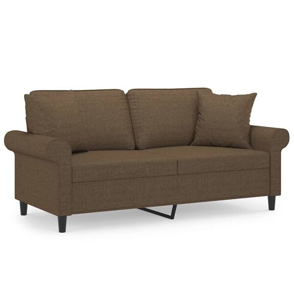vidaXL 2-personers sofa med puder og hynder 140 cm stof brun