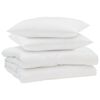 vidaXL Sommer dyne med pude 3 stk. Hvid Mikrofiber