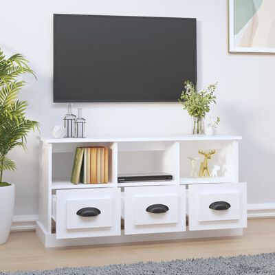 vidaXL tv-bord 100x35x50 cm konstrueret træ hvid