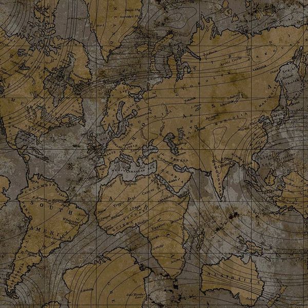 Noordwand tapet Friends & Coffee The World Map metallisk og gr&aring;