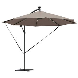 vidaXL Parasol Gråbrun 294 x 294 x 248 cm Polyester og Aluminium