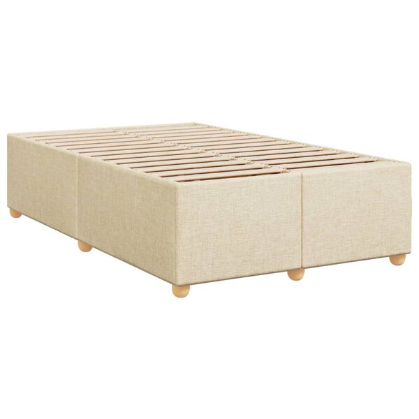 vidaXL Sengeramme uden madras Creme 120x200 cm Stof