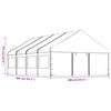 vidaXL pavillon med tag 8,92x5,88x3,75 m polyethylen hvid