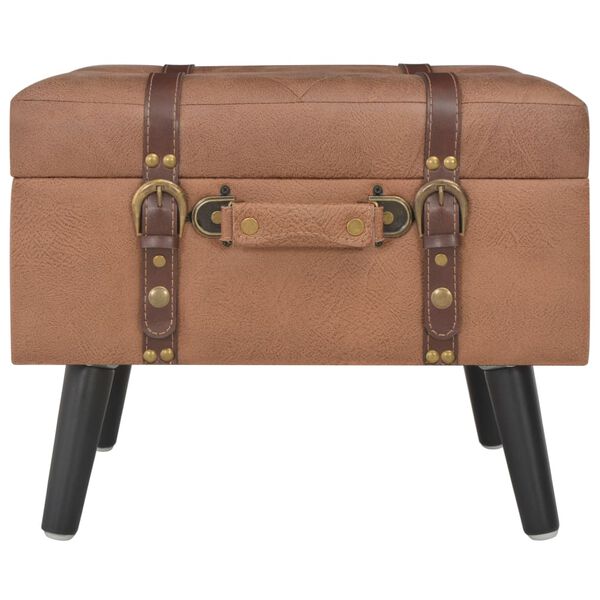 vidaXL opbevaringstaburetter 3 stk. kunstlæder brun