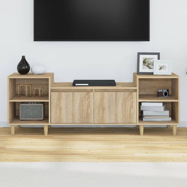 vidaXL tv-bord 160x35x55 cm konstrueret tr&aelig; sonoma-eg