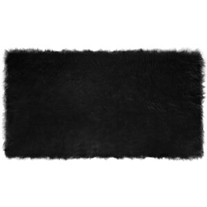 vidaXL Fuskobbel lammeskindst&aelig;ppe TAFALLA Sort 60 x 110 cm Polyester