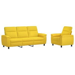 vidaXL Sofa S&aelig;t 2 pcs Lys Gul Stof