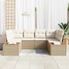 vidaXL Havesofa S&aelig;t med pude 6 pcs Beige og creme Polyrattan