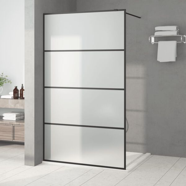 vidaXL brusev&aelig;g 115x195 cm matteret sikkerhedsglas sort