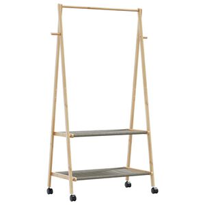 vidaXL t&oslash;jstativ med hylder og hjul 96x45,5x155,5 cm bambus