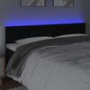 vidaXL sengegavl med LED-lys 160x5x78/88 cm velour sort