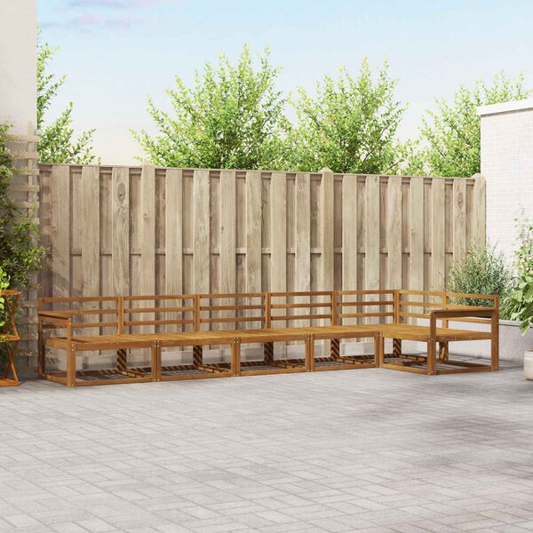 vidaXL Udend&oslash;rs sofagruppe 6 pcs Naturfarvet Massivt Akacietr&aelig;