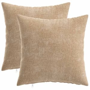 vidaXL Pudebetr&aelig;k 2 stk. HEERLEN Gr&aring;brun 30 x 30 cm Chenille Stof