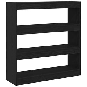 vidaXL Bogskab 3 niveauer 100 x 30 x 103 cm Konstrueret tr&aelig; Sort eg