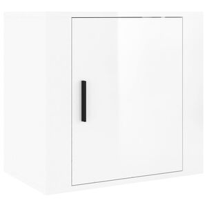 vidaXL v&aelig;gh&aelig;ngt sengebord 50x30x47 cm hvid h&oslash;jglans